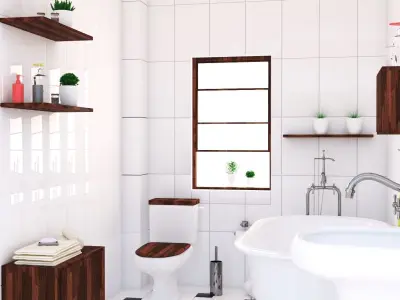 bathroom interior scene 1 3D model