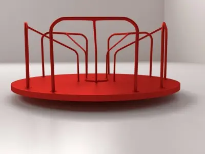 Carousel metal tray 3D model