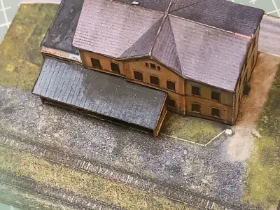 B 001 papercraft cut building Free 3D model