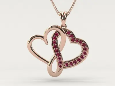 heart pendant infinity love diamond 3D print model