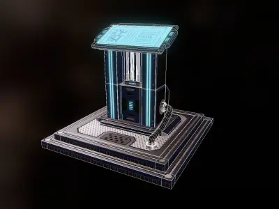 Computer Console Low-poly 3D model