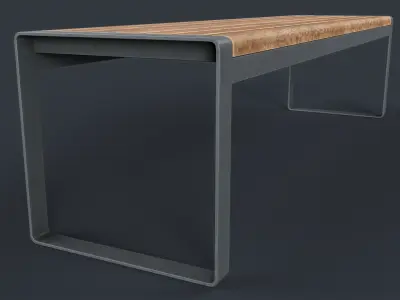 Modern Outdoor Bench 3 PBR Game Ready Low-poly 3D model