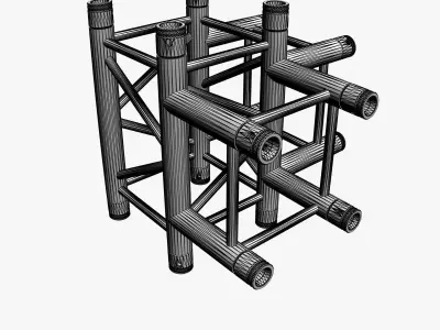 Square Truss Corner Junction 44 3D model