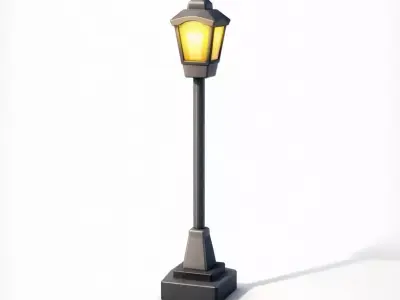 Low Poly Street Lamp - Stylized Game Ready Asset Low-poly 3D model