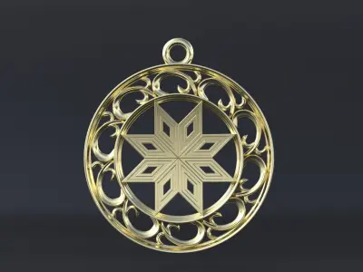 Amulet ancient slavic nordic sun symbol  3D print  or CNC model  3D print model