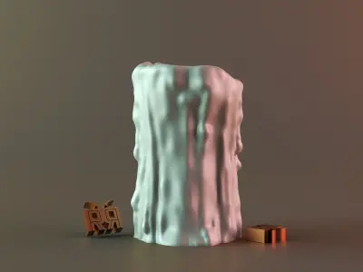 melted candle 3D print model