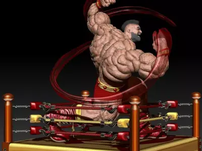 Diorama Zangief in fight 3D print model