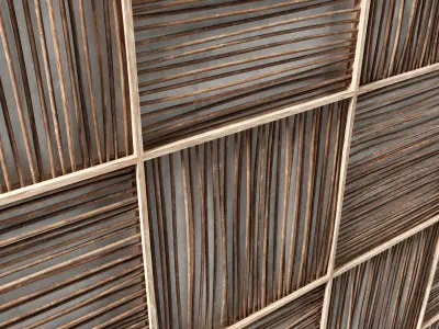 Wood panel branch 3D model