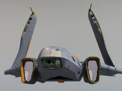 Space Fighter Cutter Low-poly 3D model