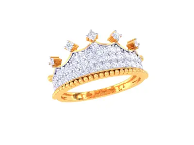  Women Crown Ring MTL 3dm STL OBJ FBX Details 3D print model