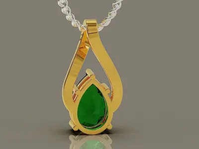 Prong set pear shape diamond twist pendant Free 3D print model