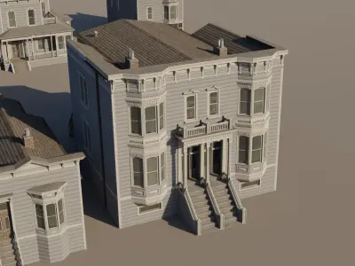 American Italianate Houses - Classic US Pack Low-poly 3D model