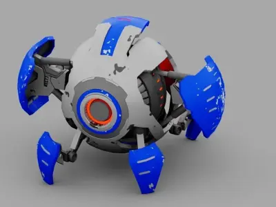 ball robot  rigged character 3D model