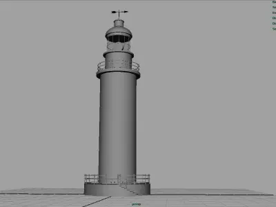 Lighthouse with stripes 3D model