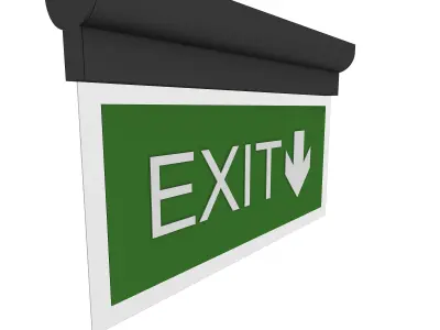 exit sign low poly model Low-poly 3D model