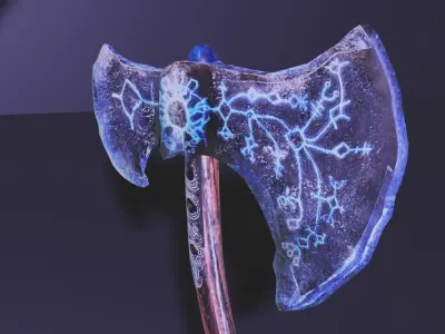 leviathan axe with lights 3D model