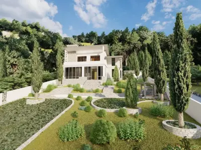 Casa Scene-villa-modern house 3D model 80
