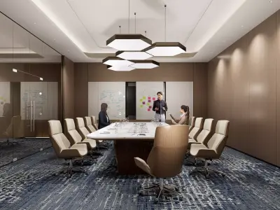 Modern Conference Room Interior Meeting Room 3D Model SKP OBJ D5 3D model