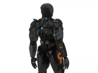 Sentinel Drone Unit Animated Sci-Fi Robot Low-poly 3D model