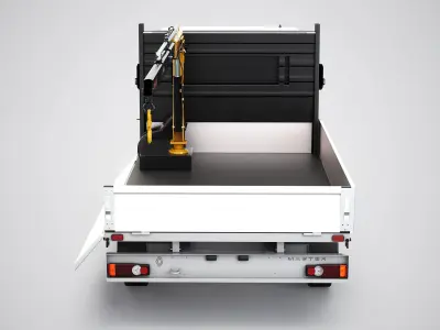  Renault Master Tipper Flatbed Crane Truck PBR Textured 