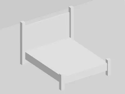 Wooden bed 3D model