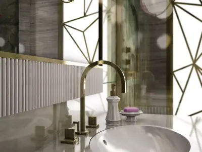 modern  photorealistic bathroom 3D model