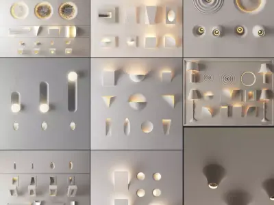 Wall lamp combination 3D Model Pack