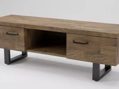 TIMBER TV Stand Dark Wood 3D model