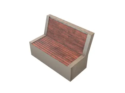 Modern Outdoor Bench v2 001 Low-poly 3D model