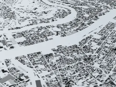Lyon Streets and Buildings 3D model