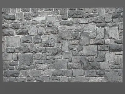Stone wall texture 3D model
