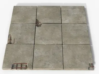 Concrete Slabs Low-poly 3D model