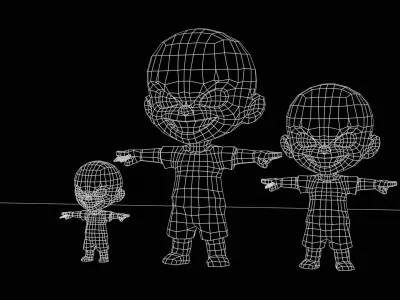 ChibiManiac1Pack1 Low-poly 3D model