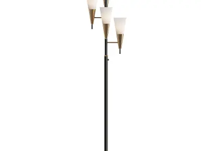  Possini Euro Design Quatro Mid Century Modern Tree Floor Lamp 3D model