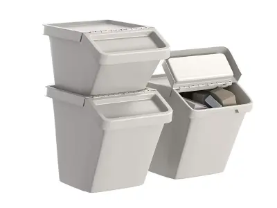 Ikea Sortera Recycling bins white 3D model