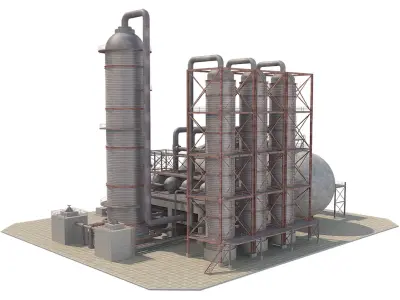 Industrial Oil Refinery 06 Low-poly 3D model