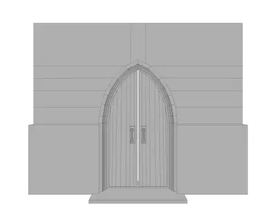 Medieval Door Low-poly 3D model