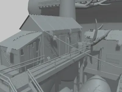Port Cartoon Low-poly 3D model