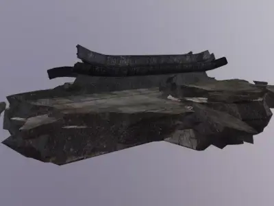 Overpass Damage Low-poly 3D model