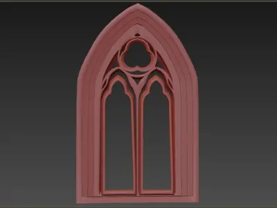Medieval  window Low-poly 3D model