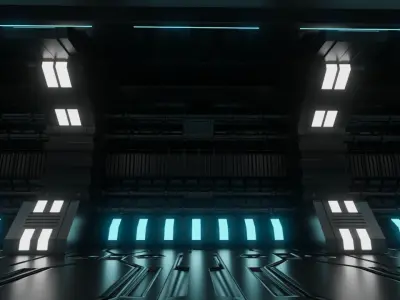 scifi alien room 3D model