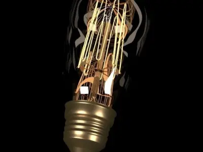 Edison light bulb Low-poly 3D model
