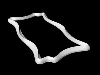 carved frame for mirror 3D model 3