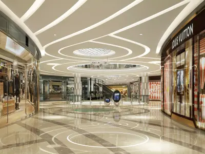  Shopping Mall interior Low-poly 3D model