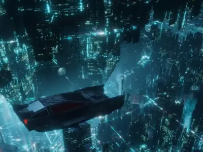 blender eevee realtime scifi city 3D model