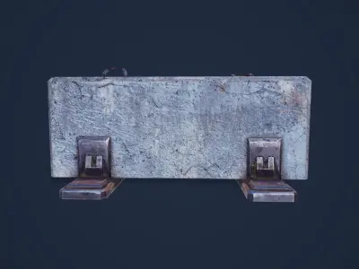 Concrete Barrier Low-poly 3D model