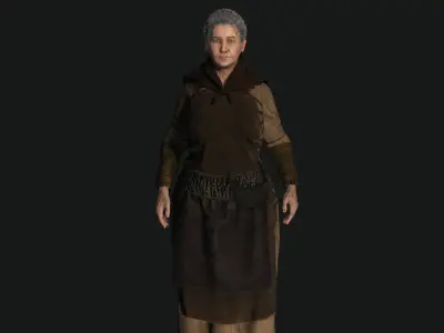 AAA 3D FANTASY MEDIEVAL - OLD WOMAN 01 REALISTIC CHARACTER