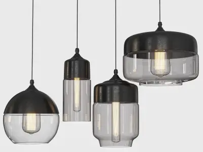 Collection-lamps-warly-01 chandelier with six lamps 3D Model Pack