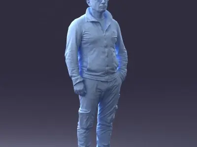 000294 Man in Hoodie and Cargo Pants 1008 3D model
