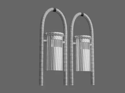 Trashbin pair of vending machines Low-poly 3D model